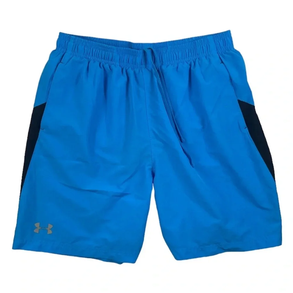 SH696 Mens Under Armour Heat Gear FITTED Performance Workout Shorts w Liner L